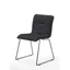 Set of 2 Dark Gray Velvet Upholstered Dining Chairs with Metal Legs