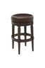 30" Distressed Walnut Backless Swivel Bar Stool