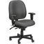 29.5" Charcoal Black Leather & Fabric Swivel Office Chair