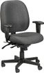 29.5" Charcoal Black Leather & Fabric Swivel Office Chair