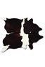 72" x 84" Black and White Handmade Cowhide Rug