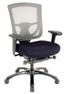 Boss-Level Gray Denim Mesh & Leather Adjustable Office Chair