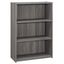 Gray Adjustable Three-Shelf Wood Bookcase