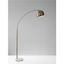 78" Brass Arc Floor Lamp with White Marble Base