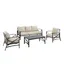 Oatmeal and Bronze 4-Piece Outdoor Sofa Set with Cushions