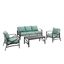 Seaside Serenity 4-Piece Mist Cushioned Outdoor Sofa Set with Coffee Table