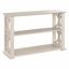 Chamfered Edge Linen White Oak Console Table with Shelves