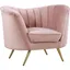 Elegant Pink Velvet Accent Chair with Gold Stainless Steel Legs