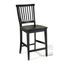 Arts and Crafts 24" Sleek Black Hardwood Counter Stool