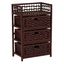 Espresso Brown Handwoven Paper Rope 3-Drawer Storage Chest