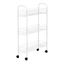 White Slimline Steel 3-Shelf Laundry Rack