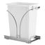 White Plastic Pull-Out Trash Can with Chrome Base