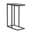 Modern Industrial C-Shaped Side Table with Faux Marble Top