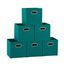 Aqua Foldable Fabric Storage Cube Bins, Set of 6