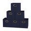 Navy Blue Foldable Fabric Storage Cube Bins, Set of 6