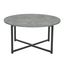 Slate Gray Modern Round Coffee Table with Steel Frame