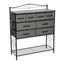 Ashwood Black Metal Frame 8-Drawer Wide Dresser