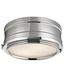 Polished Nickel 2-Light Drum Flush Mount/Wall Sconce with White Glass