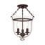 Hampton Old Bronze 3-Light Indoor/Outdoor Semi-Flush Ceiling Fixture