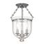 Polished Nickel 3-Light Glass Jar Semi-Flush Ceiling Fixture