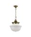 Dutchess Fluted Globe Pendant in Aged Brass with White Glass Shade