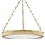 Lynden Transitional 8-Light LED Drum Chandelier in Aged Brass with White Alabaster Shade