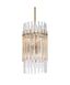 Aged Brass 6-Light Drum Island Pendant with Clear Glass Shade