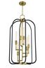 Mini Cage 6-Light Aged Brass Chandelier with Dimmable Vintage Design