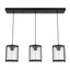 Matte Black Glass 3-Light Linear Cluster Pendant