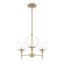Alturas Gold Mid-Century Modern 3-Light Chandelier with Clear Glass Shades