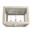 Brushed Nickel and Bleached Wood 4-Light Flush Mount Ceiling Fixture