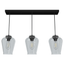 Vidria Matte Black 3-Light Linear Glass Cluster Ceiling Fixture