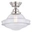 Huntley 12" Satin Nickel Farmhouse Semi Flush Mount Light