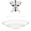 Huntley 12" Satin Nickel Farmhouse Semi Flush Mount Ceiling Light