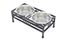 Medium Elevated Black Iron Pet Double Diner with Stainless Steel Bowls