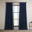 Indigo Elegance Faux Linen Blackout Window Curtain 50W x 84L