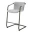 Indy Adjustable 25'' Blazer Light Gray Leather & Metal Counter Stool