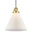 Satin Gold Mini Pendant with Frosted Glass Shade - Indoor/Outdoor