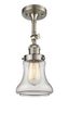 Brushed Satin Nickel Glass Semi-Flush Mount Light