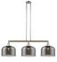 Elegant Nickel and Crystal 3-Light Linear Chandelier, 42" Wide