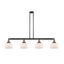 Franklin Restoration Large Bell 53" Linear Chandelier in Black Antique Brass with Matte White