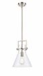 Newton Brushed Satin Nickel Mini Pendant with Glass Shade