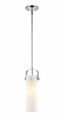 Pilaster II 14.5" Polished Nickel & Matte White Cylinder Pendant