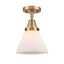 Caden Modern Indoor/Outdoor 11" Brushed Brass & Matte White Ceiling Light