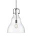 Polished Nickel and Clear Glass Bell Pendant Light