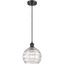 Athens Deco Swirl 8" Mini Globe Pendant in Matte Black