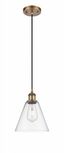 Mini Ballston 11.75" Polished Nickel Indoor/Outdoor Pendant Light