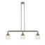 Franklin Restoration Deco Swirl 3-Light Island Pendant in Brushed Satin Nickel