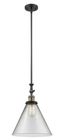 Franklin Restoration Mini Pendant in Black Antique Brass with Clear Glass