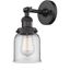 Bronze Bell Shade Dimmable Wall Sconce with Clear Glass